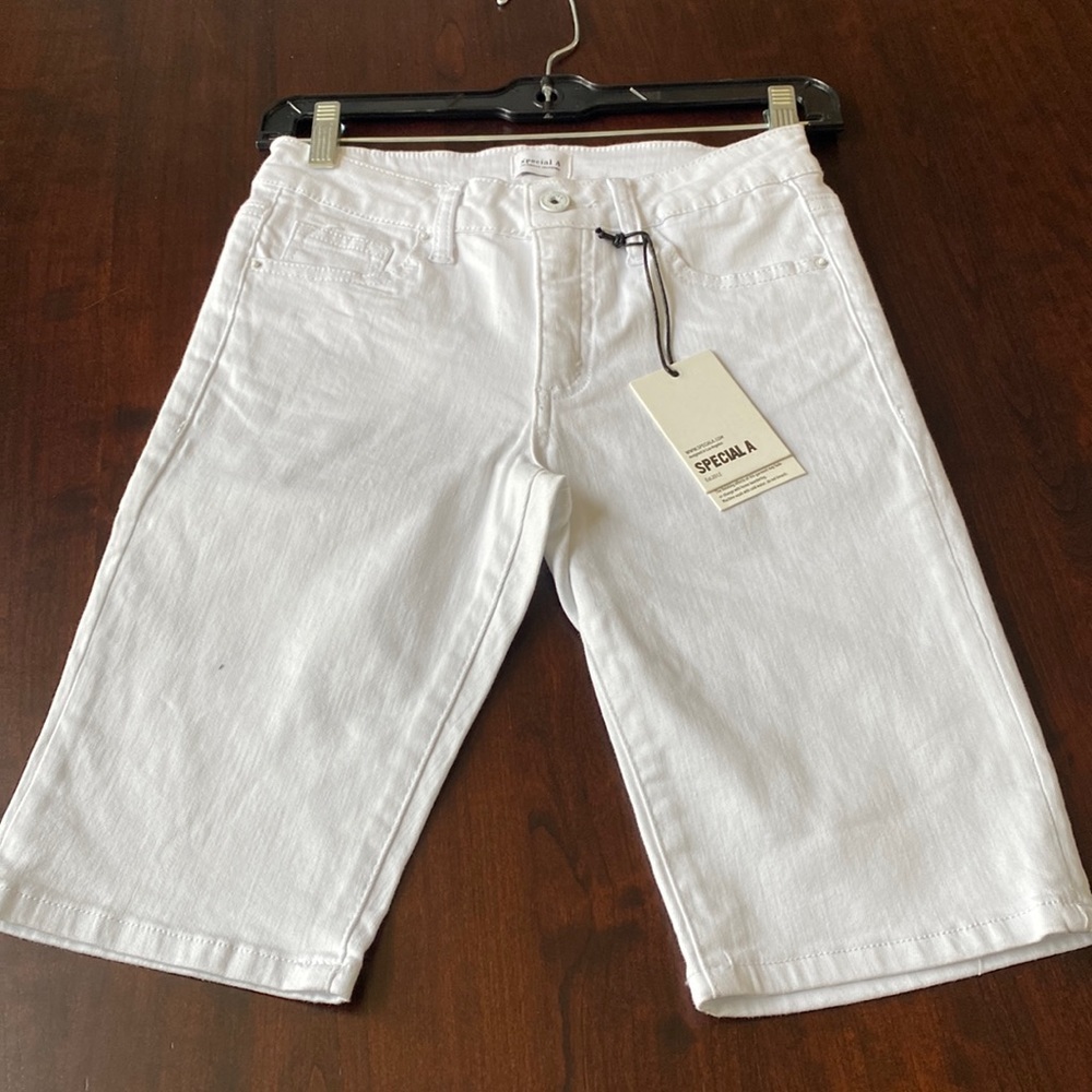Special A White Bermuda Denim Shorts